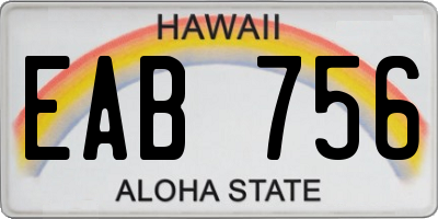 HI license plate EAB756