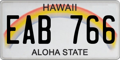 HI license plate EAB766