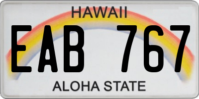 HI license plate EAB767