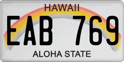 HI license plate EAB769