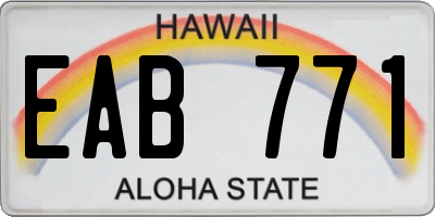 HI license plate EAB771