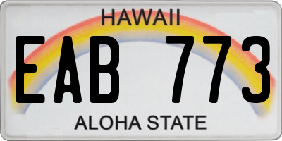 HI license plate EAB773