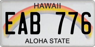 HI license plate EAB776