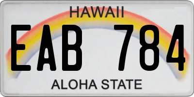 HI license plate EAB784