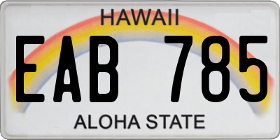 HI license plate EAB785