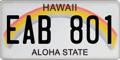 HI license plate EAB801