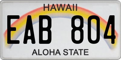 HI license plate EAB804