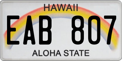 HI license plate EAB807