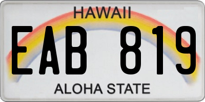 HI license plate EAB819