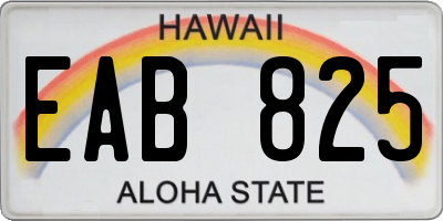 HI license plate EAB825
