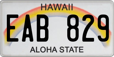 HI license plate EAB829