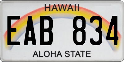 HI license plate EAB834