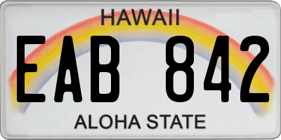 HI license plate EAB842