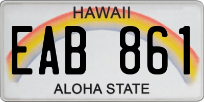 HI license plate EAB861