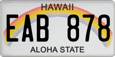 HI license plate EAB878