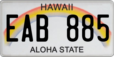HI license plate EAB885
