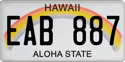 HI license plate EAB887