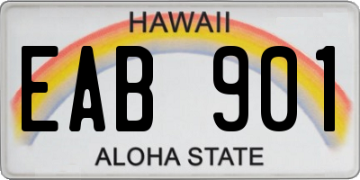 HI license plate EAB901