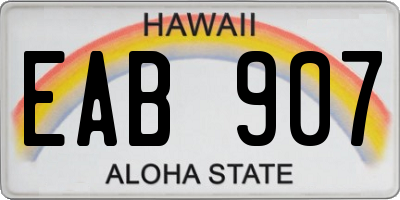 HI license plate EAB907