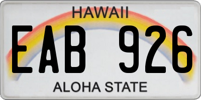HI license plate EAB926