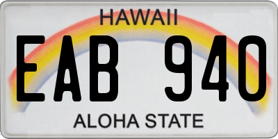 HI license plate EAB940