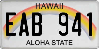 HI license plate EAB941