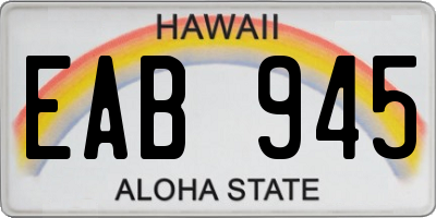HI license plate EAB945