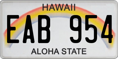 HI license plate EAB954