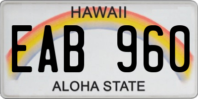 HI license plate EAB960