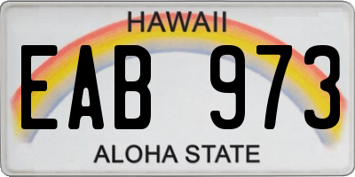 HI license plate EAB973