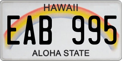 HI license plate EAB995