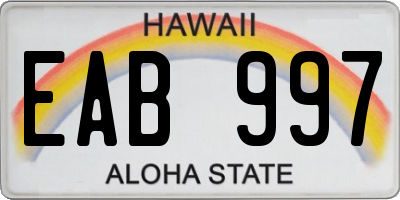 HI license plate EAB997