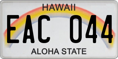 HI license plate EAC044