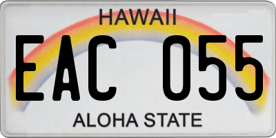HI license plate EAC055
