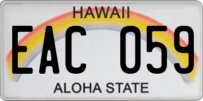 HI license plate EAC059