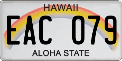 HI license plate EAC079