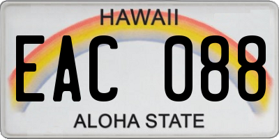 HI license plate EAC088