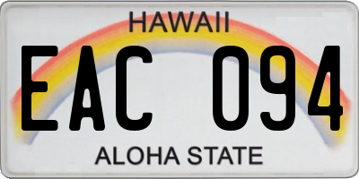 HI license plate EAC094