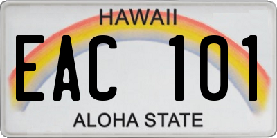 HI license plate EAC101