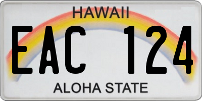 HI license plate EAC124