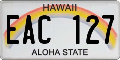 HI license plate EAC127