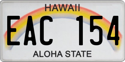 HI license plate EAC154