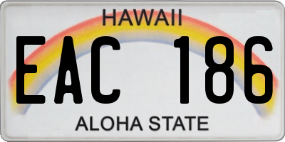 HI license plate EAC186
