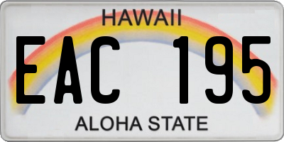 HI license plate EAC195