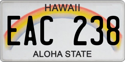 HI license plate EAC238