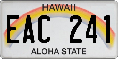 HI license plate EAC241