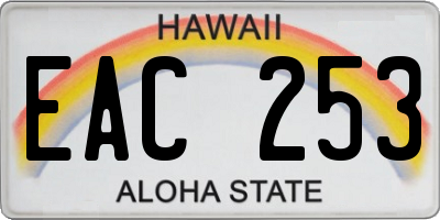 HI license plate EAC253