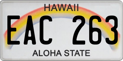 HI license plate EAC263