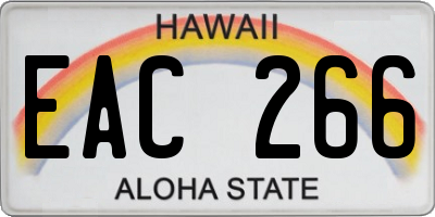 HI license plate EAC266