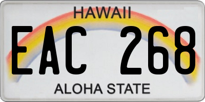 HI license plate EAC268